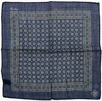 Corneliani Patterned Wool Pocket Square size Unica