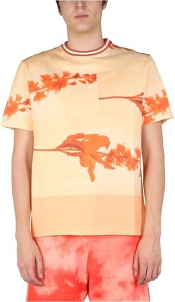Paul Smith Stem Floral T-Shirt - Heren - T-shirts - Oranje - S - Katoen - Tops