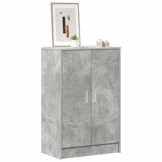 Berkfield Home Shoe Cabinet Concrete Grey 60x35x92 cm Engineered Wood | Size: 60 x 35 x 92 cm