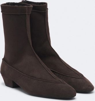 Magda Butrym Shearling-lined suede ankle boots