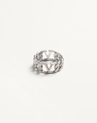 Valentino Garavani Vlogo Signature Metal Ring Man PALLADIUM 19