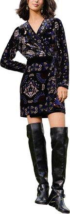 Farm Rio Farm Rio Arabesque Mix Scarves Black Wrap Mini Dress