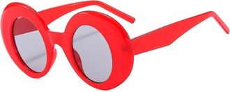 Generic Mens Round Sunglasses Outdoor Womens Commuter Sun Glasses(Red)