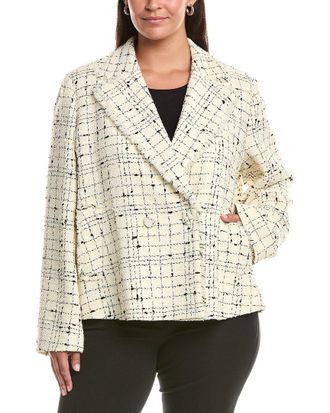 Marina Rinaldi Plus Saggina Wool-Blend Blazer