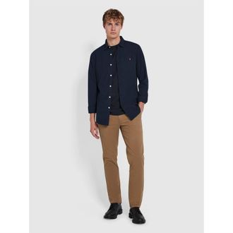 Farah Slanke chino voor heren van iepenhout (Licht zand)