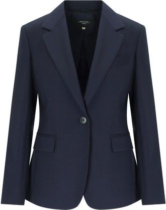 Weekend by Max Mara BLAZER MONOPETTO LAMINE BLU MAX MARA WEEKEND