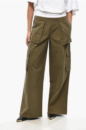Alexander Wang Cotton Cargo Pants with Logo Band size 46