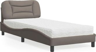 vidaXL Cama Con Colch&oacute;n Tela Gris Taupe 80x200 Cm Vidaxl