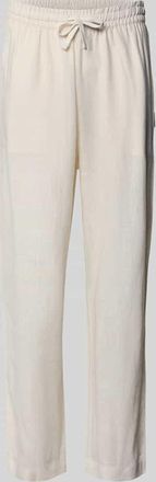 Pegador Wide Leg Stoffhose aus Viskose-Leinen-Mix Modell Lavus in Ecru, Größe XL