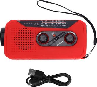 OEM Radio De Emergencia Manual, Alimentada Por Energ&iacute;a Solar Con Linterna Led, Bater&iacute;a De 2000 Mah, Para Acampar Y Hacer Senderismo, Tipo Estadounidense, 