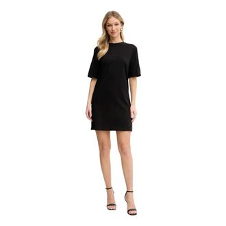 A|X Armani Exchange Icon Crew-neck T-shirt Jurk - Dames - Korte kleedjes - Zwart - XS - Katoen - Kleedjes