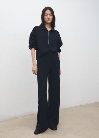 Mango Pullover collo zip righe contrasto navy - Donna - XXS - MANGO