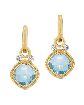 I.Reiss Company 14K 5.14 Ct. Tw. Diamond & Blue Topaz Earrings