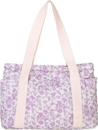 Generic Quilted Tote Bag Large Handbag Puffy Shoulder Bag for Women Travel Work(Purple) (Purple)