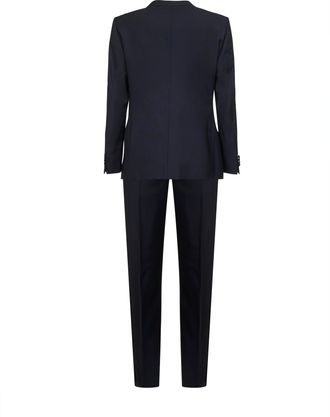 Giorgio Armani Mens Tuxedo Suit Icon Soho Blue Wool Virgin Suits