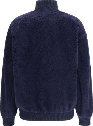 Prada Womens Fleece Jacket Navy Polyamide; Wool