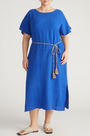 Universal Standard Landsbury Cotton Gauze Dress in Ultramarine Blue at Nordstrom, Size 4X-Large