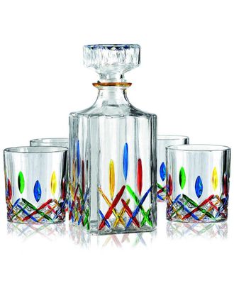 Godinger Venice 5Pc Whiskey Decanter Set