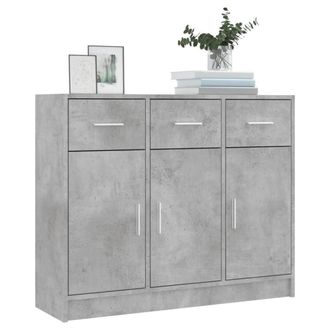 Berkfield Home Sideboard Concrete Grey 91x28x75 cm Engineered Wood | Size: 91 x 28 x 75 cm
