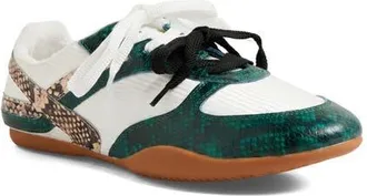 Django & Juliette Zoya Flat Sneaker in Green Snake at Nordstrom, Size 41