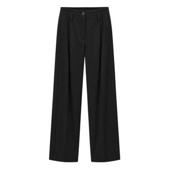 Tela Tailored Wide Broeken - Dames - Broeken - Zwart - Maat: S Wol