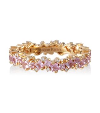 Suzanne Kalan 18kt gold ring with sapphires and diamonds