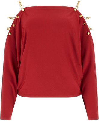 Marciano Adri Off The Shoulder Top - Dames - Blouses - Rood - S - Polyester - Overhemden