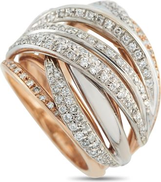 Luxury Bazaar 14K Rose and White Gold 1.70ct Diamond Ring MF04-043026