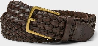 Le 31 Mens Coffee braided belt