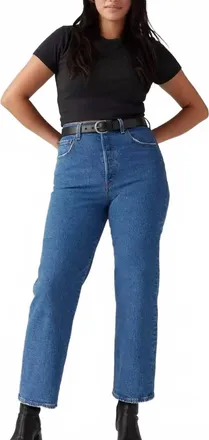 Levi's Premium Ribcage Straight Ankle Jeans In Blue, White