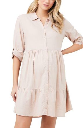 Ripe Adel Linen Dress in Peachy Pink at Nordstrom, Size Medium
