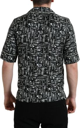Dolce & Gabbana Mens Black Silk Shortsleeve Shirt