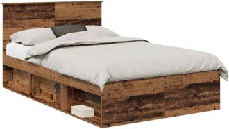 vidaXL Estructura De Cama Con Cabecera Madera Vieja 120 X 190 Cm Vidaxl