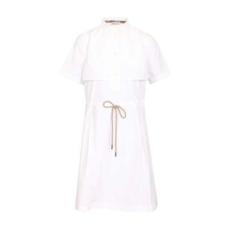 Burberry Cotton Poplin Shirt Dress - female - Burberry - Shirt Dresses - White - XS - Dresses