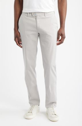 Brax Fabio IDX Flat Front Modern Fit Cotton Blend Chinos in Platinum at Nordstrom, Size 34 X 34
