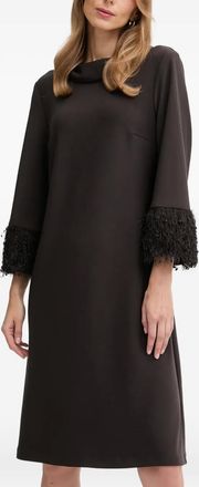 Joseph Ribkoff Abito midi con frange - Marrone