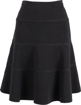 Alaia Gonna midi in lana - Nero