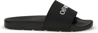Off-white Black Slides With Bookish Logo
