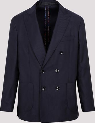 Etro Etro Mens Jacket - Navy Wool - Size EU 46 (Mens)