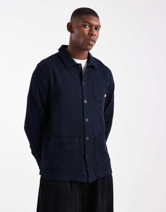 Farah Castlefield - Camicia a maniche lunghe blu navy