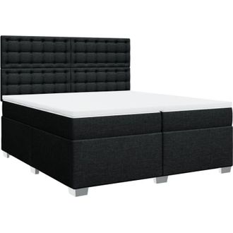 vidaXL Cama Box Spring Con Colch&oacute;n Tela Negro 200x200 Cm Vidaxl
