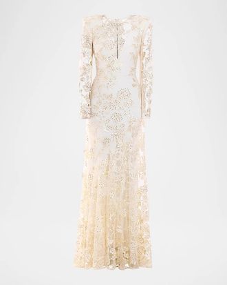 Zhivago Poetry Remains Sequin-Embellished Mermaid Gown