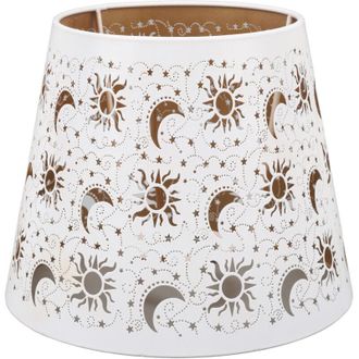 OEM Pantalla De L&aacute;mpara De Hierro Con Motivo De Sol, Luna Y Estrellas, Tallada En Hueco, Para Bombillas E27 Y E26 -crezuo