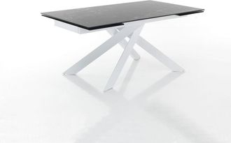 Oresteluchetta Oresteluchetta - Mesa Extensible De Cer&aacute;mica De M&aacute;rmol Negro Cm.h.75xp.90xl.160/200/240