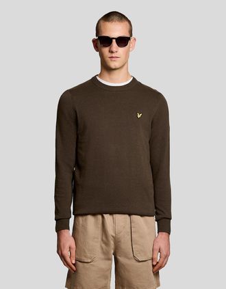 Lyle & Scott Lyle And Scott Mens Cotton Crew Neck Jumper - Brown - Size: 40