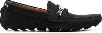 Philipp Plein logo-plaque leather loafers - men - Calf Leather/Calf Leather/Calf Leather/Rubber - 40 - Black