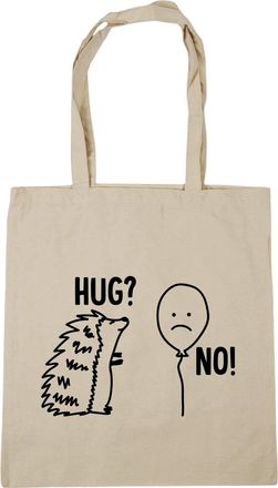 HippoWarehouse Hug? No! - Hedgehog balloon Tote Shopping Gym Beach Bag 42cm x38cm, 10 litres