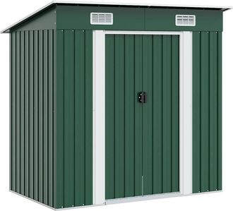vidaXL Caseta De Jard&iacute;n Verde Metal Vidaxl