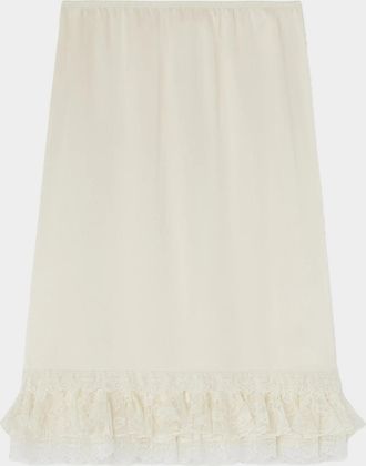 Ganni Fluid Satin Knee-Length Frill Skirt
