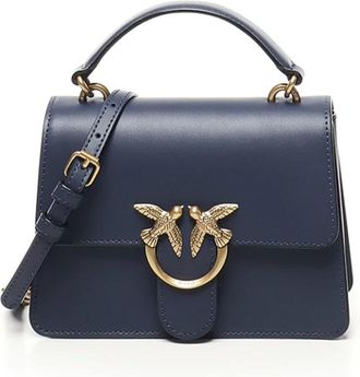 Pinko Pinko, Tassen, Dames, Blauw, ONE Size, Mini Love Top Handvat Tas